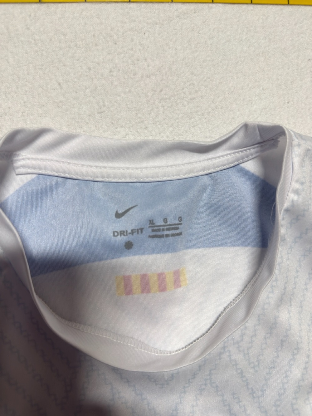 Nike White FC Barcelona Spotify Away Jersey with Blue and Red Accents - Picture 5 of 8